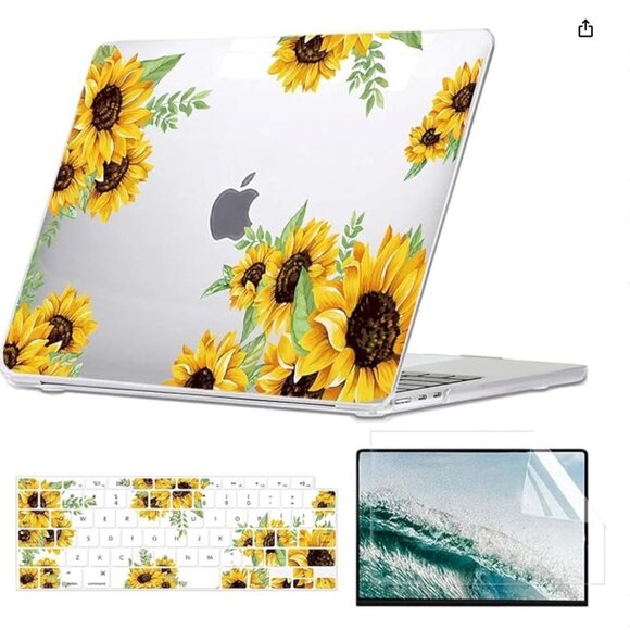 MacBook Air 13" Sunflower Plastic Hard Case W/ Keyboard Cover & Screen Protector - Picture 2 of 6